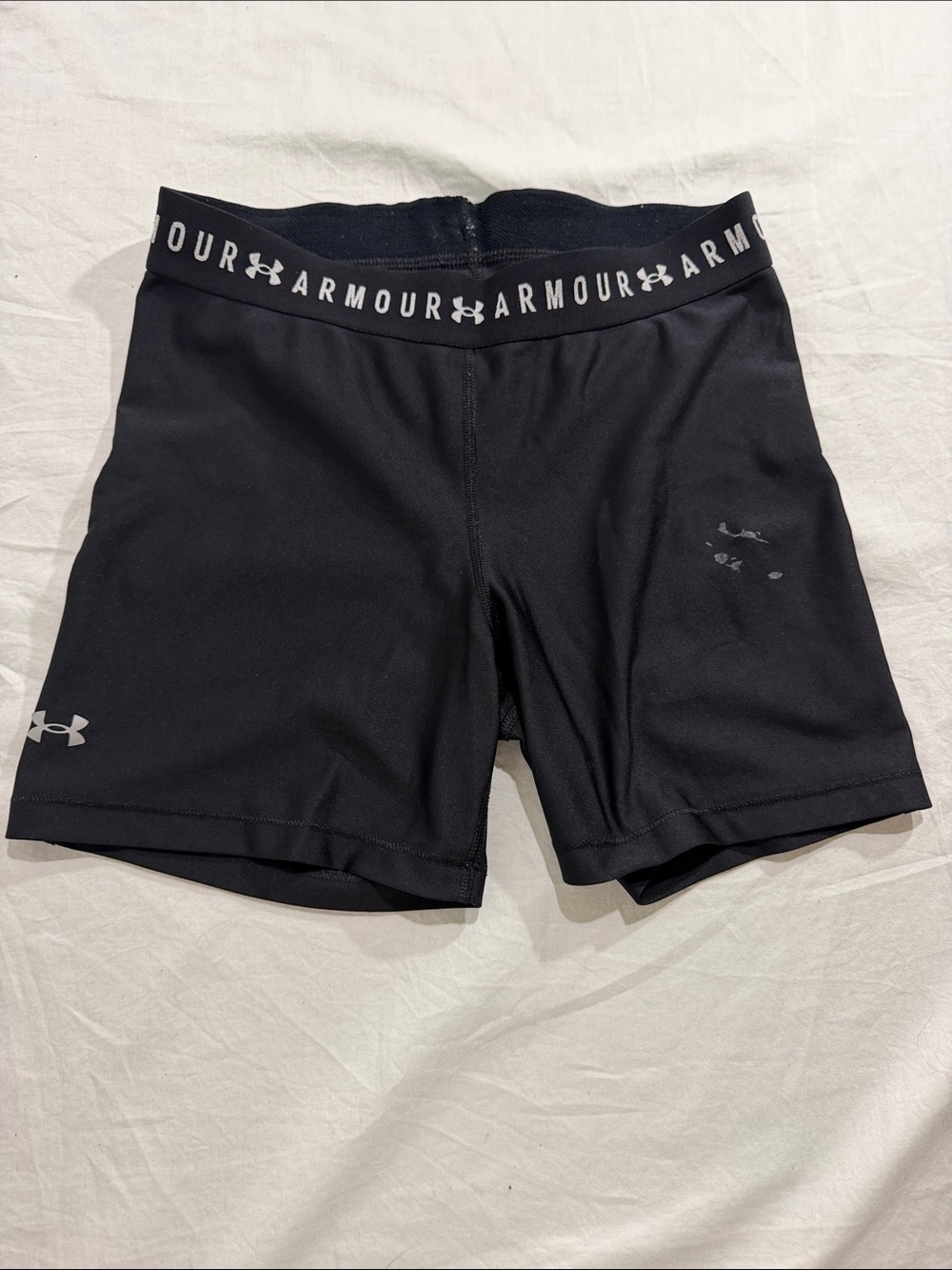 Under Armour Black Athletic Compression Shorts with Branded Waistband